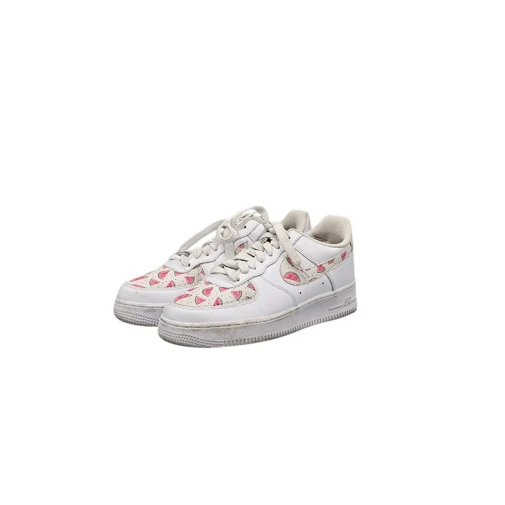 Nike Women's Size 8 US‎ Custom Watermelon Stitcjed Air Force 1 Sneakers Shoes
